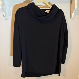 LOFT Elegant Black Cowl Neck Sweater